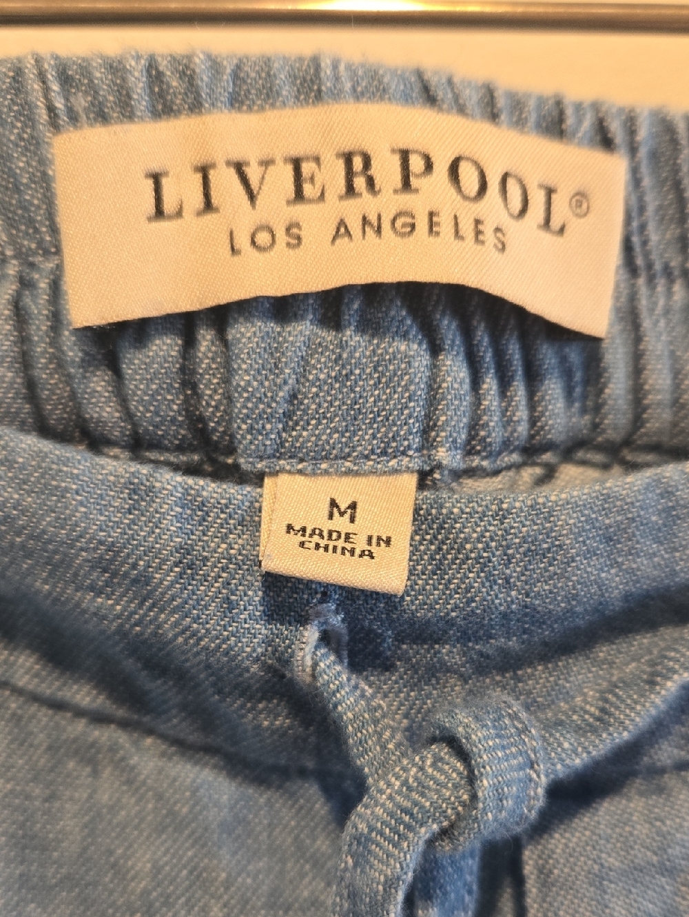 Liverpool Blue Chambray Drawstring Trousers - Picture 2 of 13